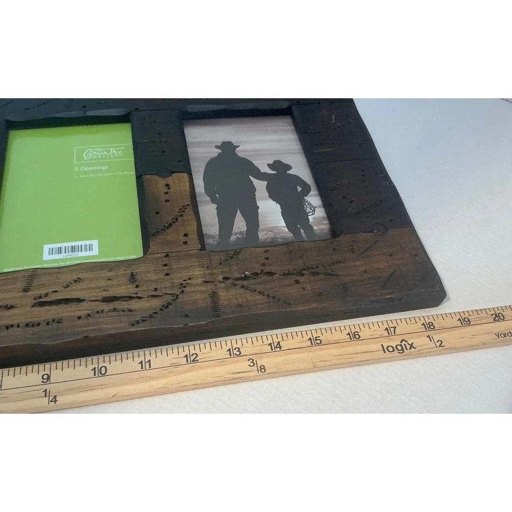 Hobby Lobby Green Tree Gallery 3 Opening Rustic Wood Collage Frame 4x6 Western